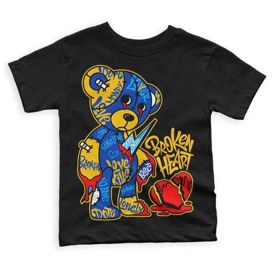 Jordan 14 “Laney” DopeSkill Toddler Kids T-shirt Broken Heart Graphic Streetwear  - Black 