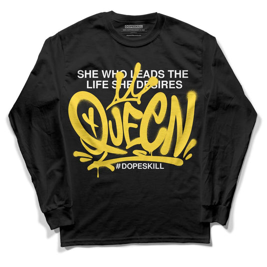 Jordan 4 Tour Yellow Thunder DopeSkill Long Sleeve T-Shirt Queen Graphic Streetwear - Black