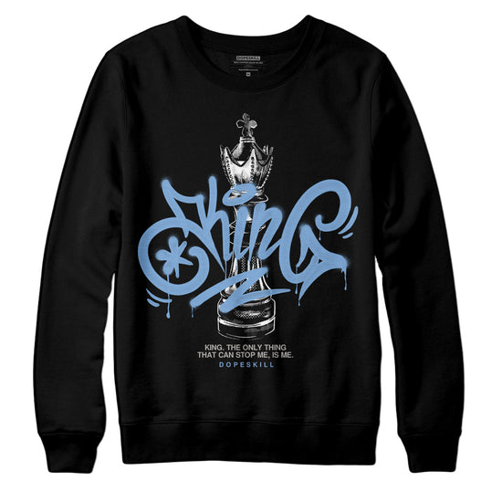 Jordan 5 Retro University Blue DopeSkill Sweatshirt King Chess Graphic Streetwear  - Black 