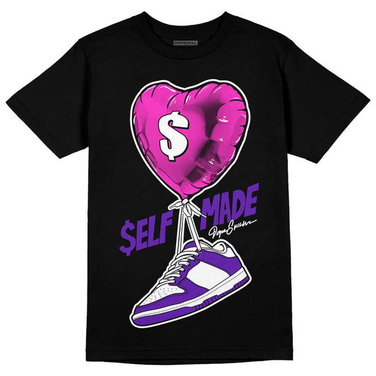 Dunk Low Championship Court Purple DopeSkill T-Shirt Self Made Graphic Streetwear - Black