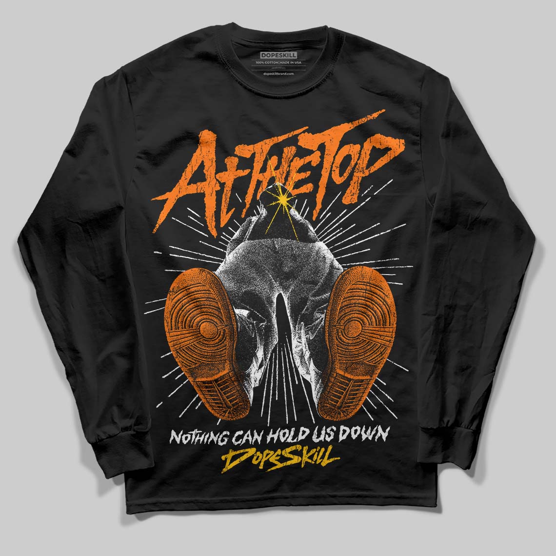 Orange Sneakers DopeSkill Long Sleeve T-Shirt Nothing Can Hold US Down Graphic Streetwear - Black