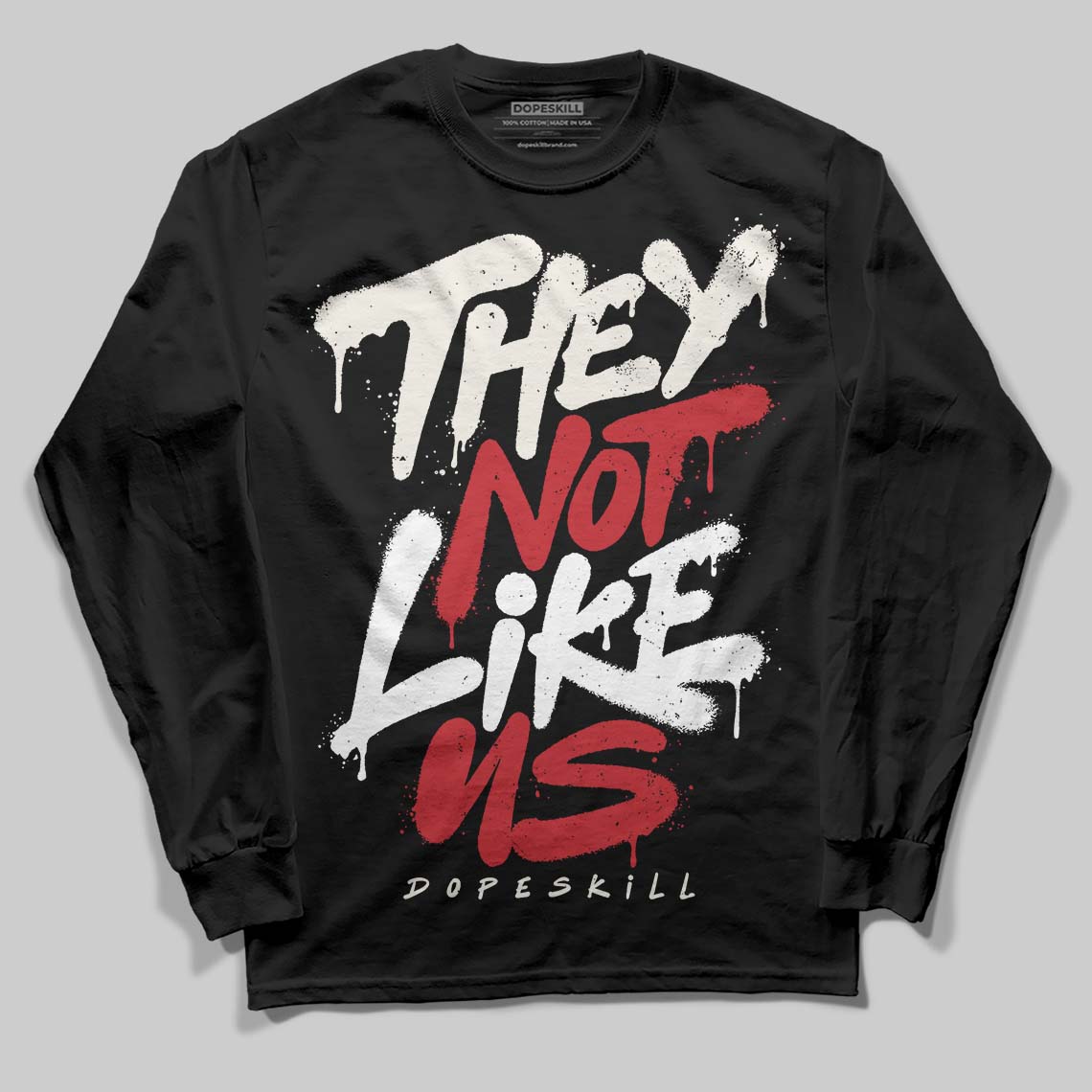 Jordan 4 “Flight Club” DopeSkill Long Sleeve T-Shirt They Not Like Us Graphic Streetwear - Black