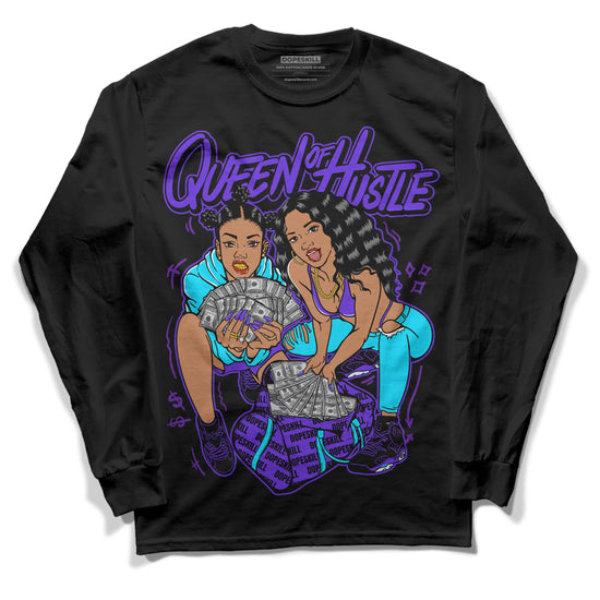 Jordan 6 "Aqua" DopeSkill Long Sleeve T-Shirt Queen Of Hustle Graphic Streetwear - Black