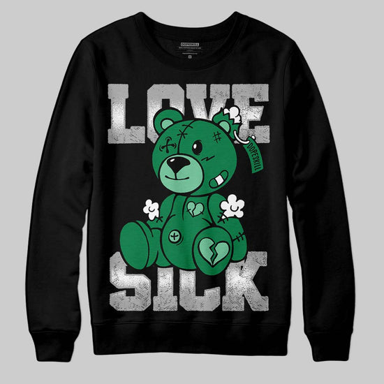 Green Sneakers DopeSkill Sweatshirt Love Sick Graphic Streetwear - Black