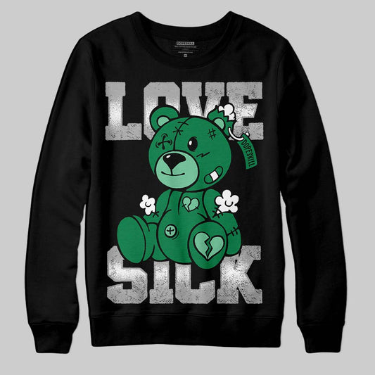 Green Sneakers DopeSkill Sweatshirt Love Sick Graphic Streetwear - Black
