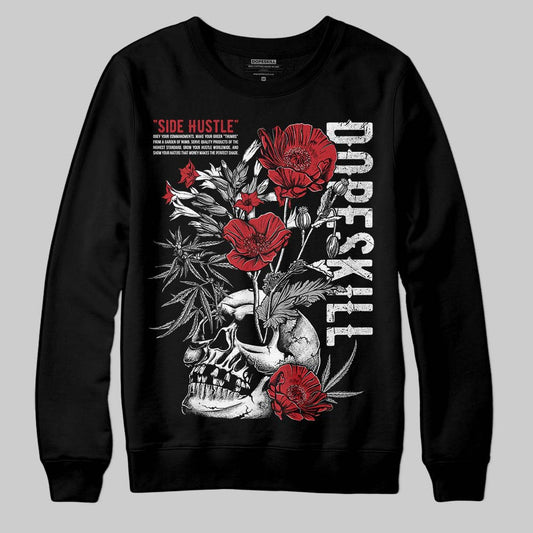 Jordan 5 Retro Fire Red Black Tongue (2025) DopeSkill Sweatshirt Side Hustle Graphic Streetwear - Black
