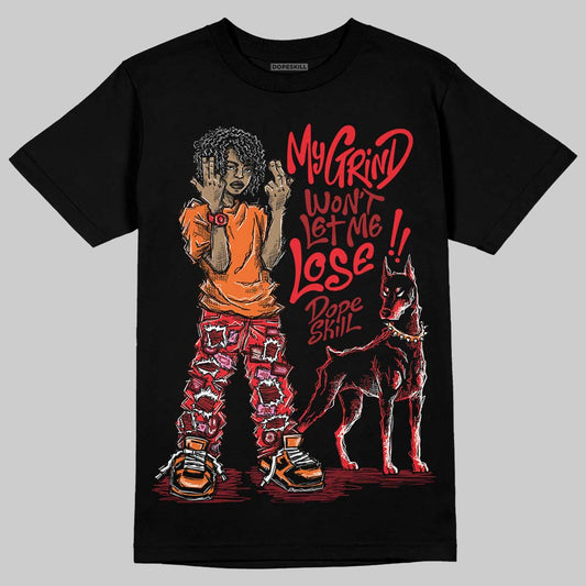 Red Sneakers DopeSkill T-Shirt My Grind Won't Let Me Lose Graphic Streetwear - Black