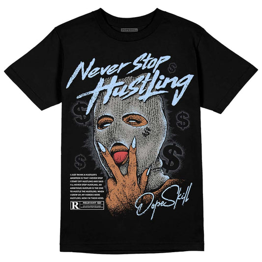 Jordan 11 Cool Grey DopeSkill T-Shirt Never Stop Hustling Graphic Streetwear - Black