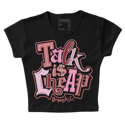 Valentine's Day Collection DopeSkill Women's Crop Top Talk Is Chip Graphic Streetwear - Black