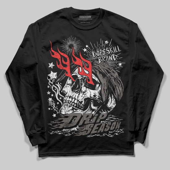 Jordan 4 Retro Cave Stone DopeSkill Long Sleeve T-Shirt Drip Season Graphic Streetwear  Black