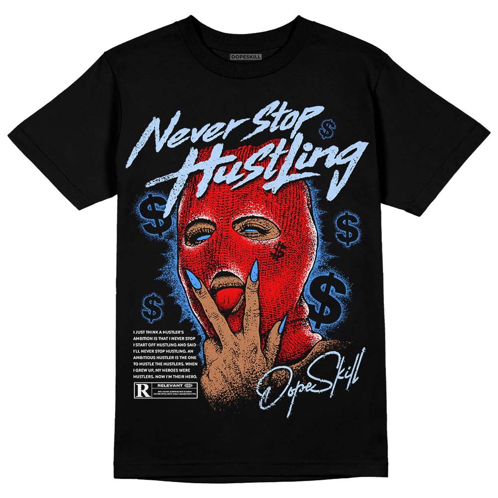 Jordan 11 Retro Cherry DopeSkill T-Shirt Never Stop Hustling Graphic Streetwear - Black