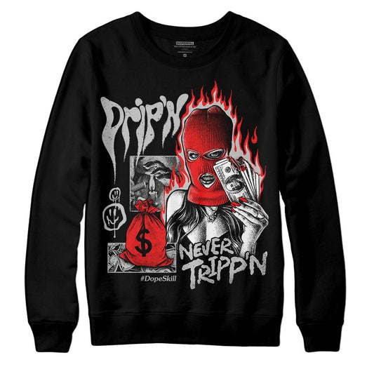 Jordan Spizike Low Bred DopeSkill Sweatshirt Drip'n Never Tripp'n Graphic Streetwear - Black 