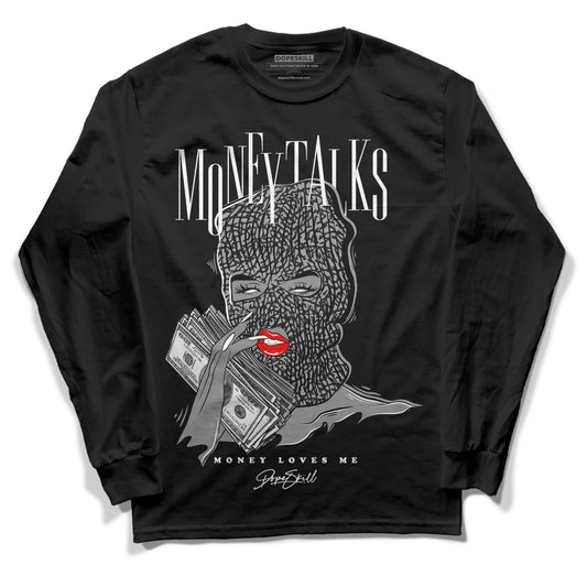 Jordan 3 "Midnight Navy" DopeSkill Long Sleeve T-Shirt Money Talks Graphic Streetwear - Black