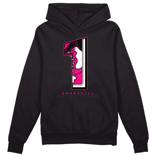 Jordan 1 Low GS “Fierce Pink” Dopeskill Hoodie Sweatshirt No.1 Graphic Streetwear - Black