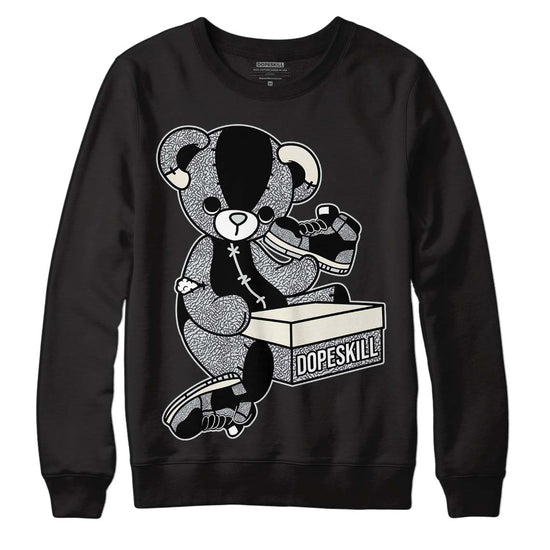 Jordan 1 Retro Low OG Black Cement DopeSkill Sweatshirt Sneakerhead BEAR Graphic Streetwear - Black