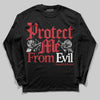 Jordan 5 Retro Fire Red Black Tongue (2025) DopeSkill Long Sleeve T-Shirt Protect Me From Evil Graphic Streetwear - Black