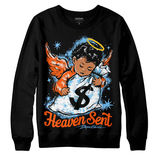 Dunk Low Futura University Blue DopeSkill Sweatshirt Heaven Sent Graphic Streetwear - Black