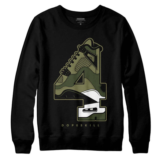 Jordan 4 Retro SE Craft Medium Olive DopeSkill Sweatshirt No.4 Graphic Streetwear - Black
