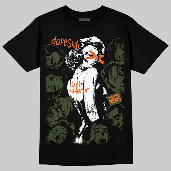 Olive Sneakers DopeSkill T-Shirt Built Different Graphic Streetwear - Black
