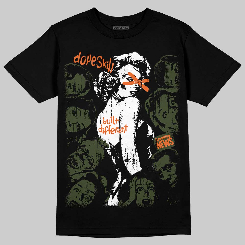 Olive Sneakers DopeSkill T-Shirt Built Different Graphic Streetwear - Black