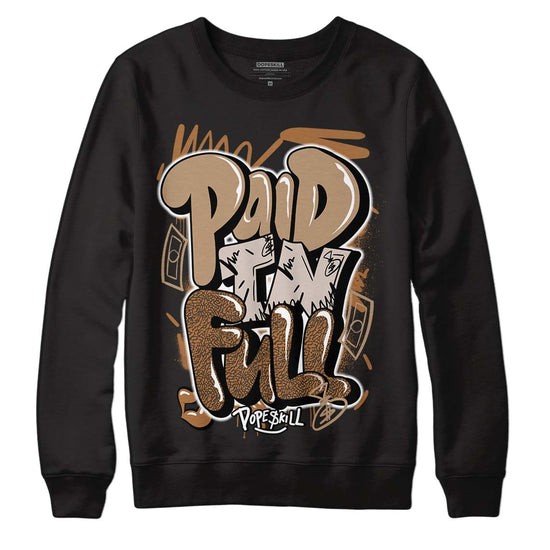 Jordan 3 Retro Palomino DopeSkill Sweatshirt New Paid In Full Graphic Streetwear - Black