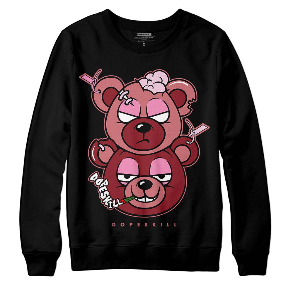 Valentine's Day Collection DopeSkill Sweatshirt New Double Bear Graphic Streetwear - Black