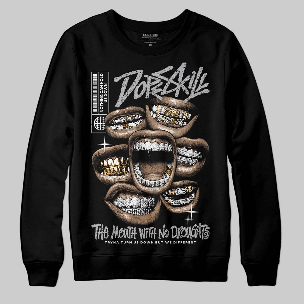 Jordan 4 OG “White Cement” DopeSkill Sweatshirt The Mouth With No Droughts Graphic Streetwear - Black