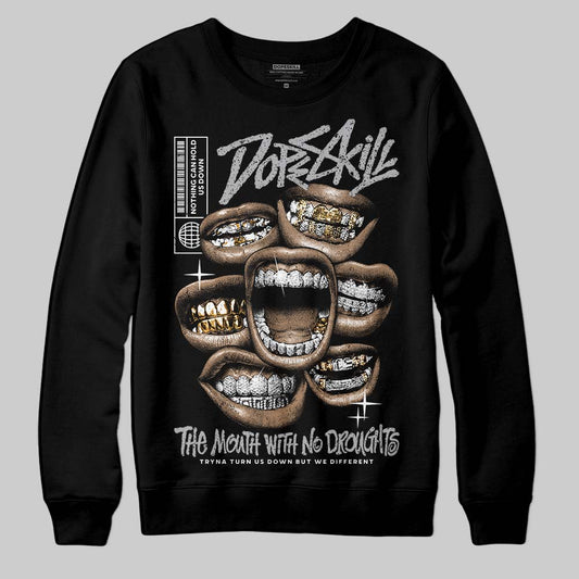 Jordan 4 OG “White Cement” DopeSkill Sweatshirt The Mouth With No Droughts Graphic Streetwear - Black