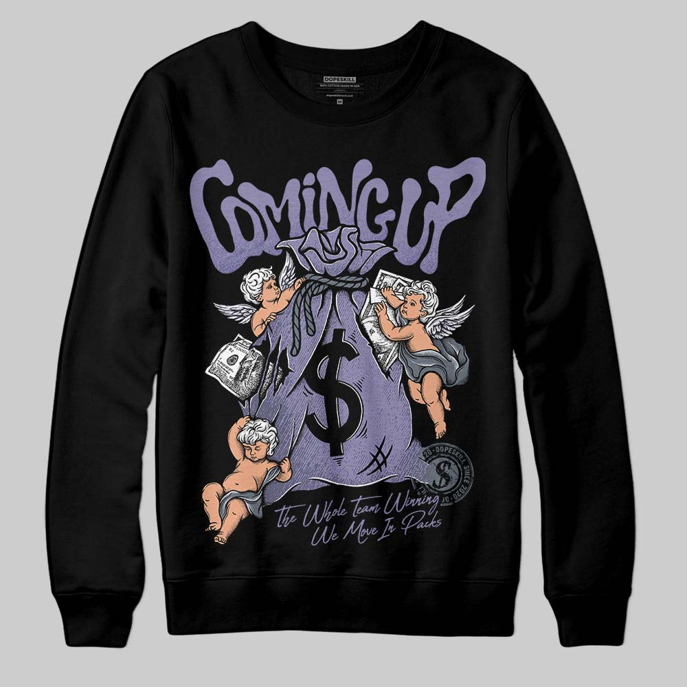 Jordan 5 Retro Low Indigo Haze DopeSkill Sweatshirt Money Bag Coming Up Graphic Streetwear - Black