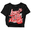 Jordan 12 “Cherry” DopeSkill Women's Crop Top LOVE Graphic Streetwear - Black 