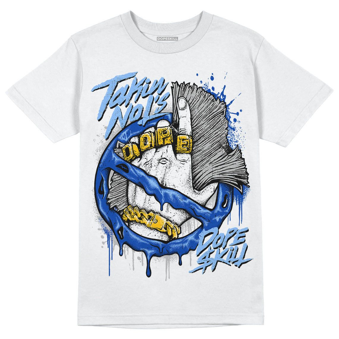 Jordan 5 Racer Blue DopeSkill T-Shirt Takin No L's Graphic Streetwear - White