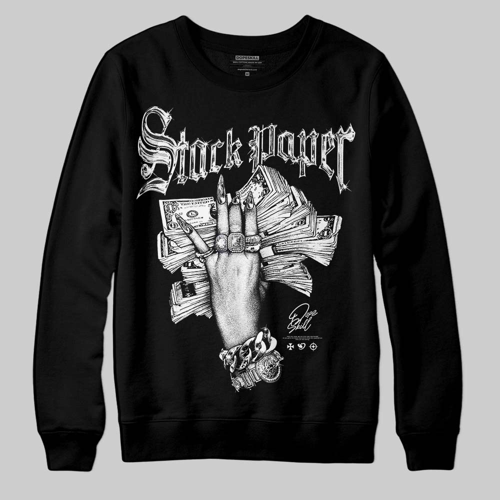 Black and White Sneakers DopeSkill Sweatshirt Stack Paper Graphic Streetwear - Black