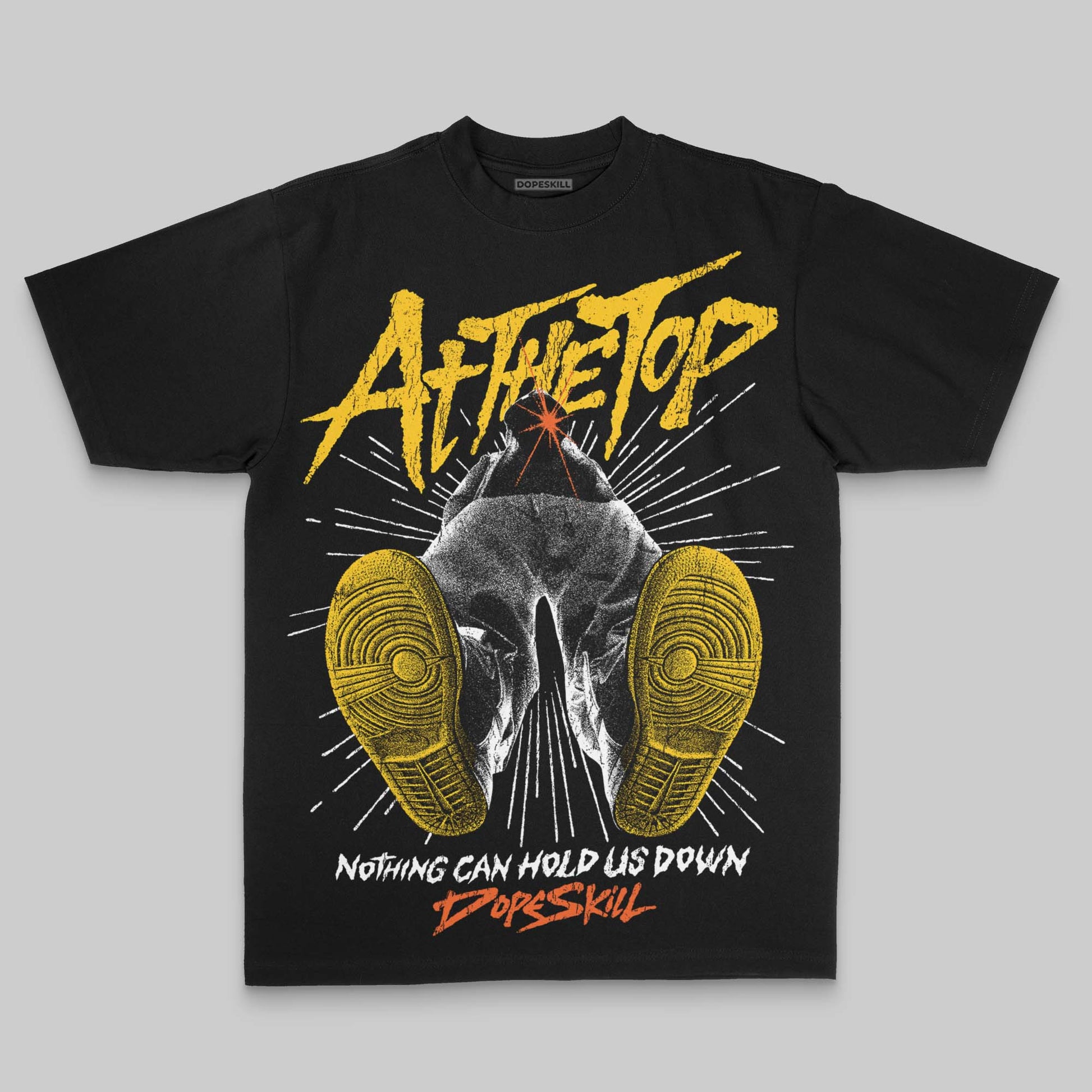 Yellow Oversize Print Nothing Can Hold US Down DopeSkill Graphic Premium T-shirt Streetwear - Black