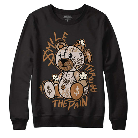 Jordan 3 Retro Palomino DopeSkill Sweatshirt Smile Through The Pain Graphic Streetwear - Black