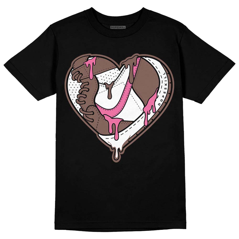 Dunk Low Smokey Mauve Playful Pink DopeSkill T-Shirt Heart Jordan Graphic Streetwear - Black