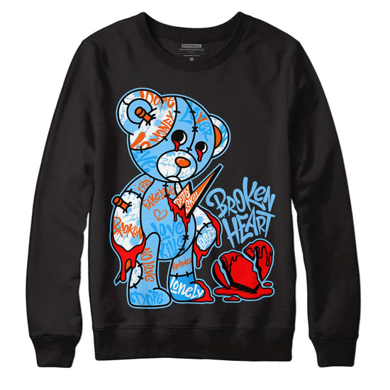 Dunk Low Futura University Blue DopeSkill Sweatshirt Broken Heart Graphic Streetwear - Black