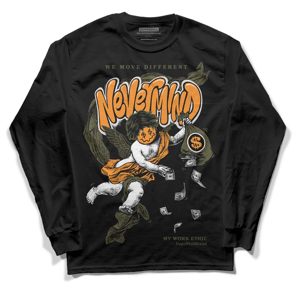 Jordan 5 "Olive" DopeSkill Long Sleeve T-Shirt Nevermind Graphic Streetwear - Black