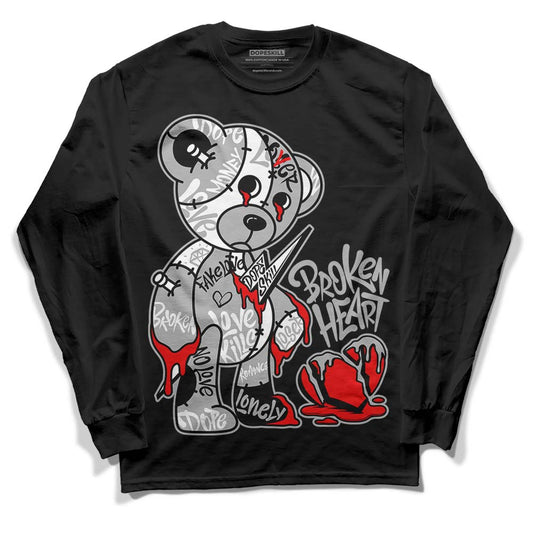 Jordan 1 Low OG “Shadow” DopeSkill Long Sleeve T-Shirt Broken Heart Graphic Streetwear - Black