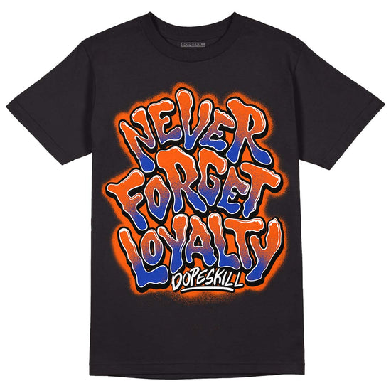 Dunk Low Futura Orange Blaze DopeSkill T-Shirt Never Forget Loyalty Graphic Streetwear - Black