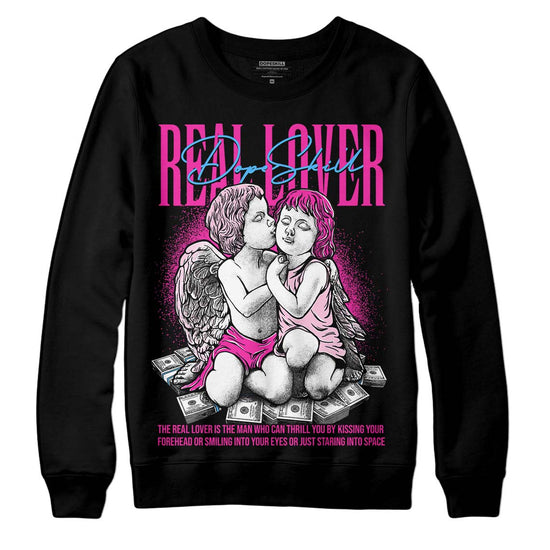 Pink Sneakers DopeSkill Sweatshirt Real Lover Graphic Streetwear - Black