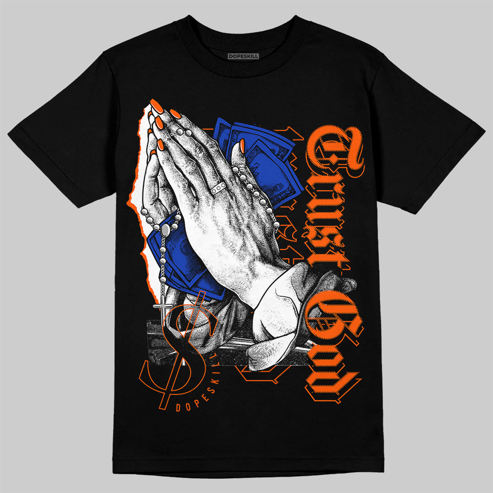 Dunk Low Futura Orange Blaze DopeSkill T-Shirt Trust God Graphic Streetwear - Black