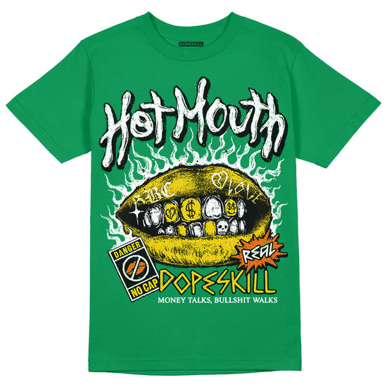 Green Sneakers DopeSkill Green T-Shirt Hot Mouth Graphic Streetwear