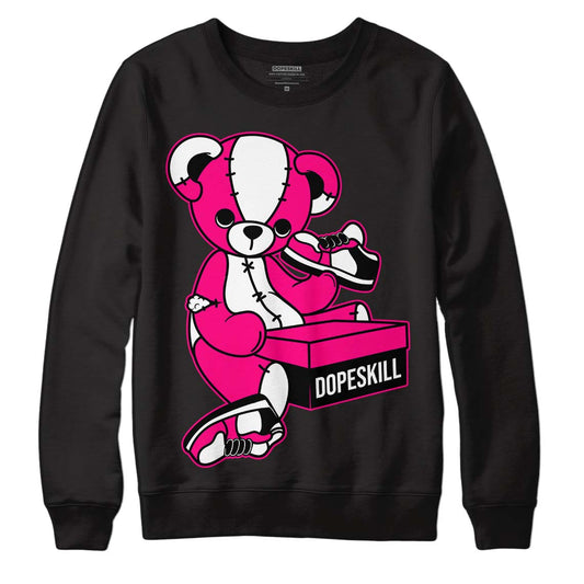 Jordan 1 Low GS “Fierce Pink” Dopeskill Sweatshirt Sneakerhead BEAR Graphic Streetwear - Black