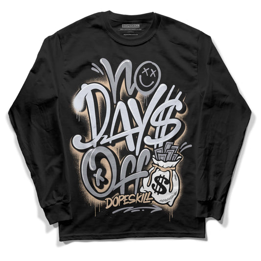 Jordan 4 Retro Frozen Moments DopeSkill Long Sleeve T-Shirt No Days Off Graphic Streetwear - Black 