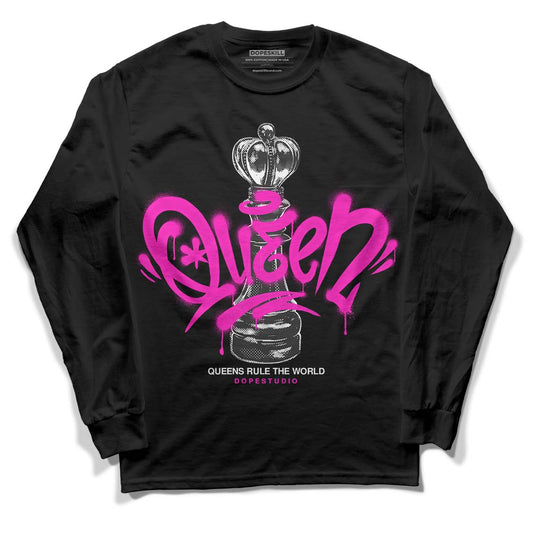 Dunk Low GS “Active Fuchsia” DopeSkill Long Sleeve T-Shirt Queen Chess Graphic Streetwear - Black