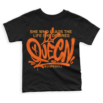 Jordan 12 Retro Brilliant Orange DopeSkill Toddler Kids T-shirt Queen Graphic Streetwear - Black