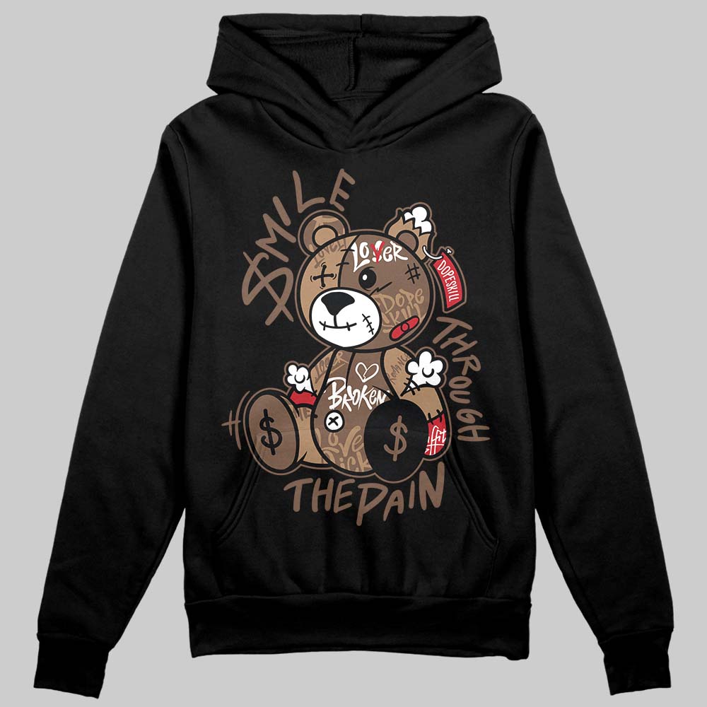 Jordan 9 'Olive' DopeSkill Hoodie Sweatshirt Smile Through The Pain Graphic Streetwear - Black