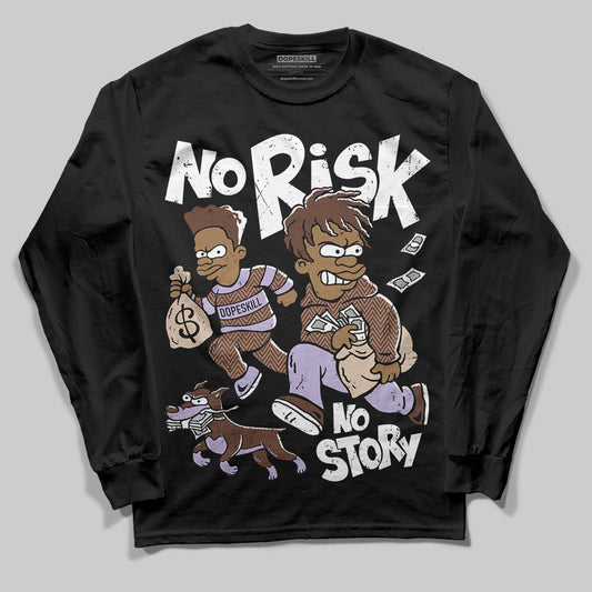 Harris Tweed x Wmns Dunk Low 'Sesame' DopeSkill Long Sleeve T-Shirt No Risk No Story Graphic Streetwear - Black