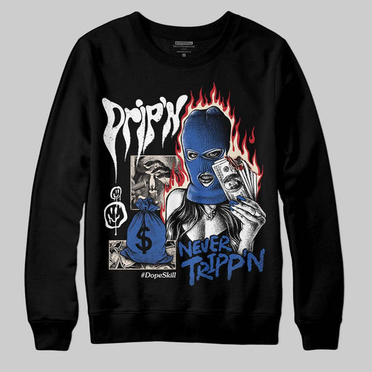Jordan 1 Low Travis Scott x Fragment DopeSkill Sweatshirt Drip'n Never Tripp'n Graphic Streetwear - Black
