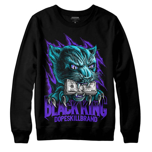 Jordan 6 "Aqua" DopeSkill Sweatshirt Black King Graphic Streetwear - Black